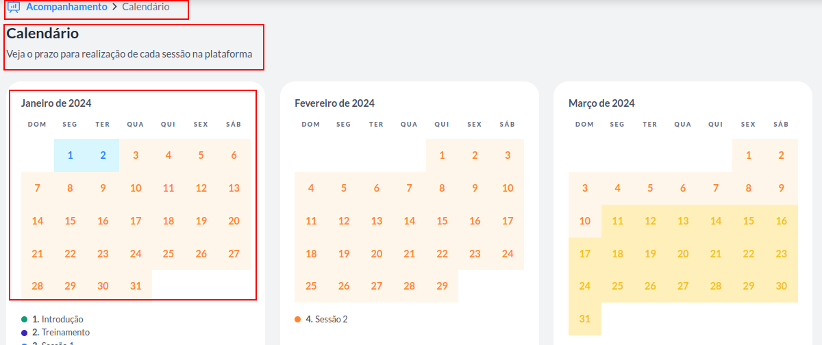 calendário detalhe