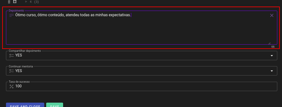 depoimentos